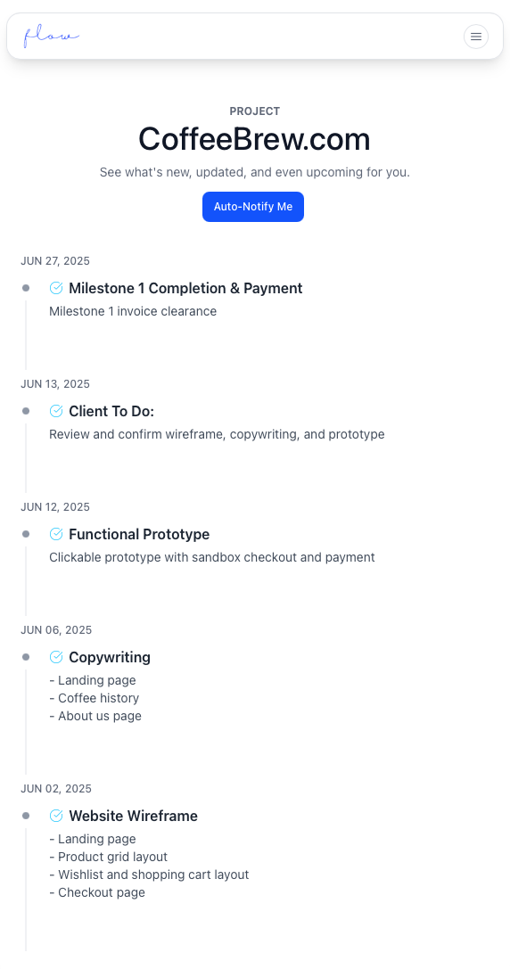 Flow for creatives mobile