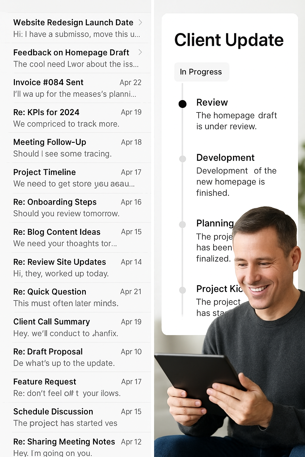 Flow keeps client updated
